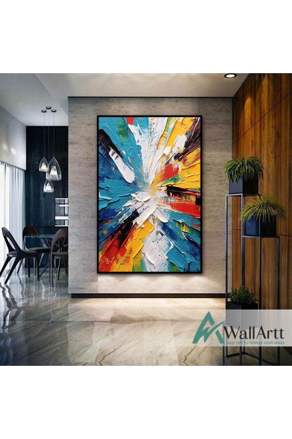 Mixed Colors 3D Heavy Textured Partial Oil Painting