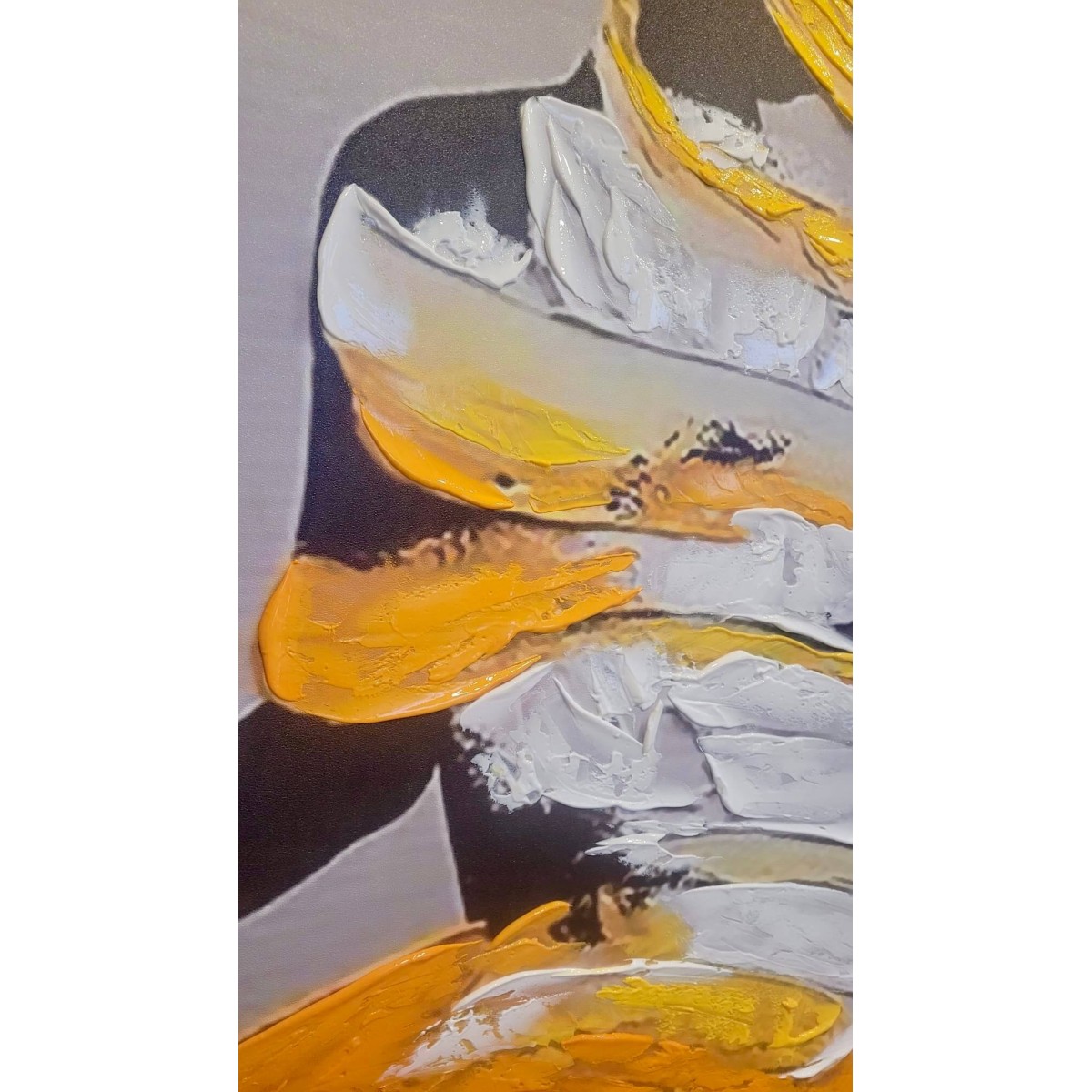 Orange Woman 3D Heavy Textured Partial Oil Painting