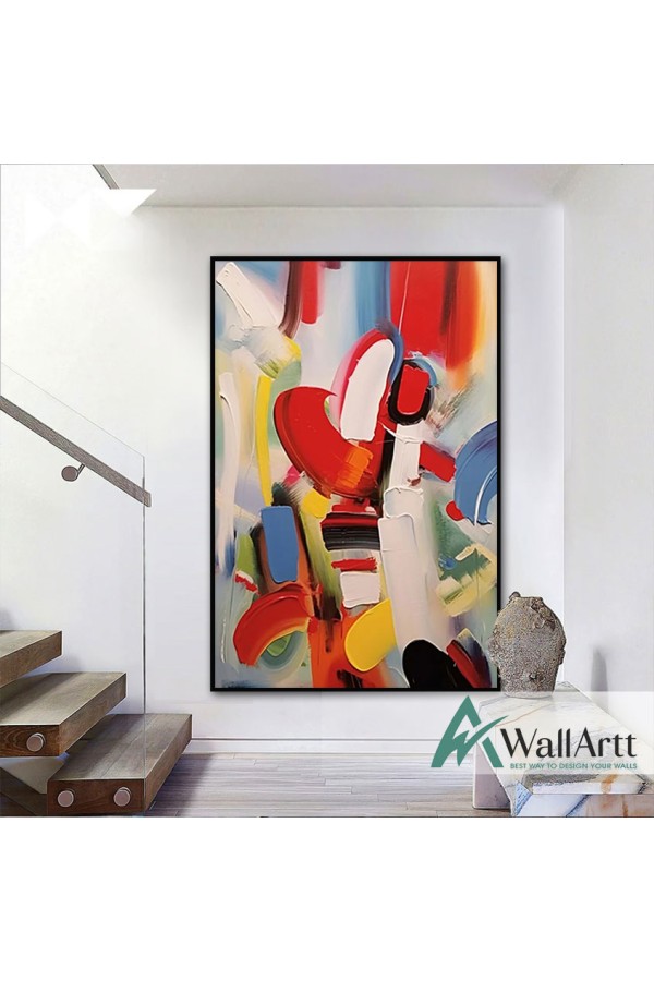 Red n White II 3D Heavy Textured Partial Oil Painting