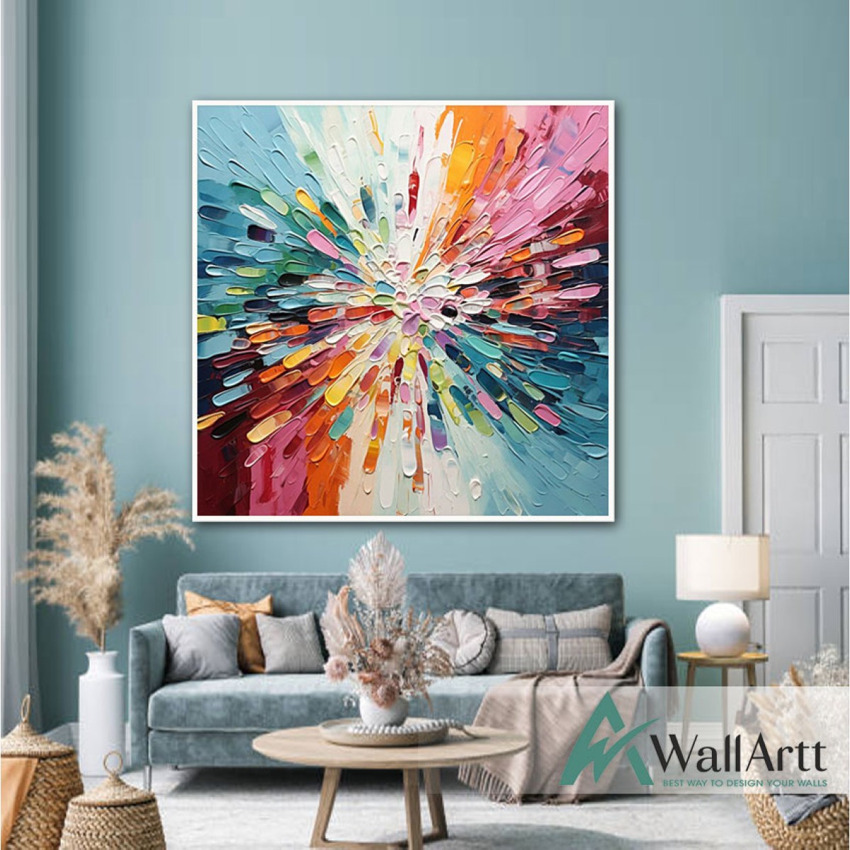 Burst of Colors II 3D Heavy Textured Partial oil Painting