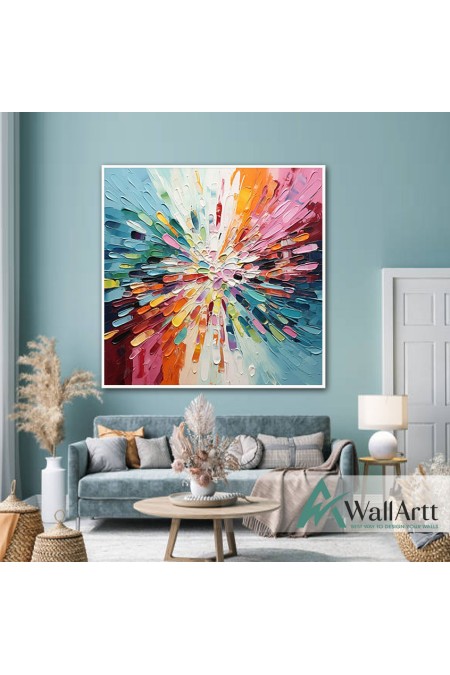 Burst of Colors II 3D Heavy Textured Partial oil Painting