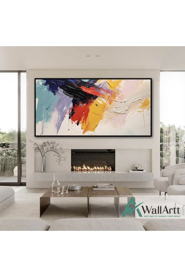 Abstract Colors 3D Heavy Textured Partial oil Painting
