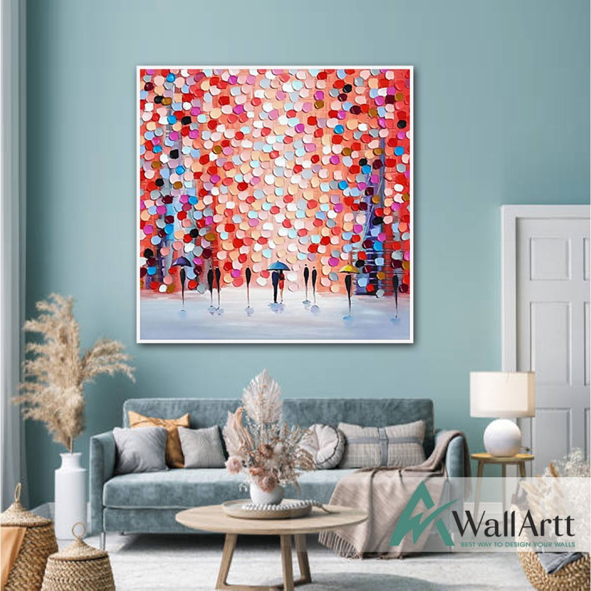 Colorful Snow 3d Heavy Textured  Partial Oil Painting