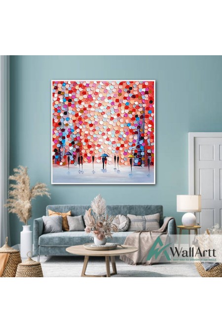 Colorful Snow 3d Heavy Textured  Partial Oil Painting