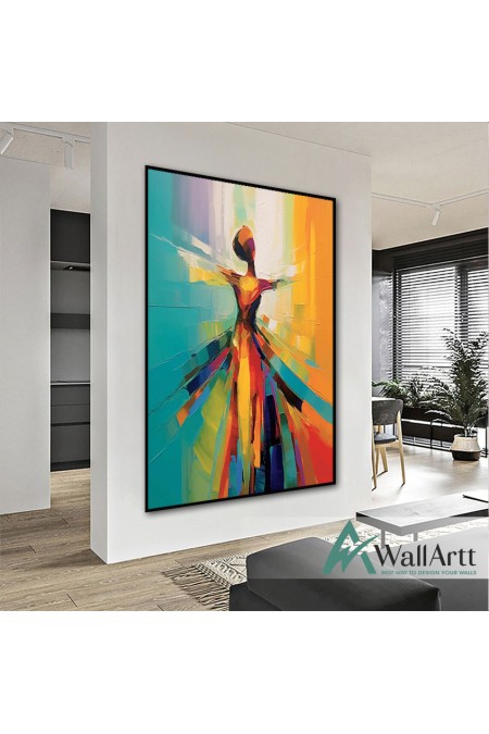 Colorful Ballerina 3D Heavy Textured Partial oil Painting