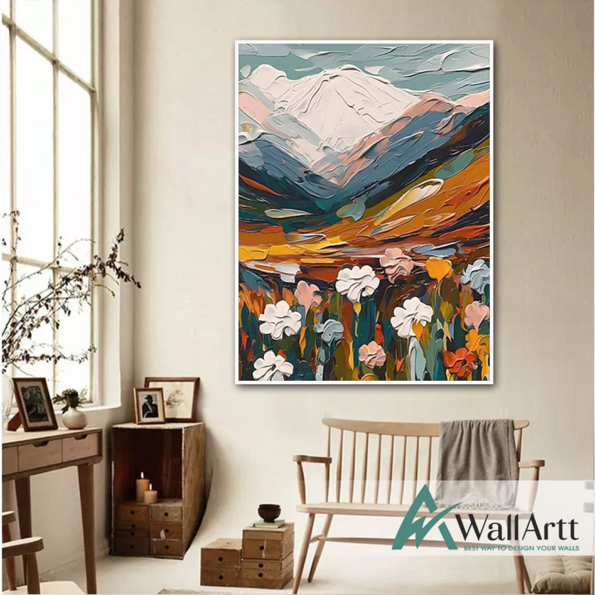 Flowery Valley II 3d Heavy Textured Partial Oil Painting