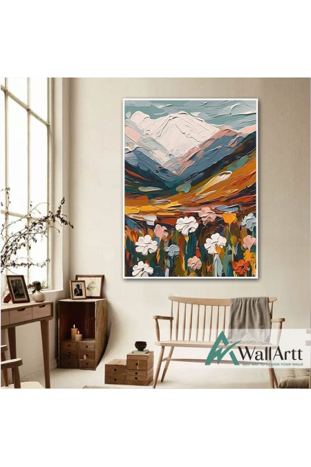 Flowery Valley II 3d Heavy Textured Partial Oil Painting