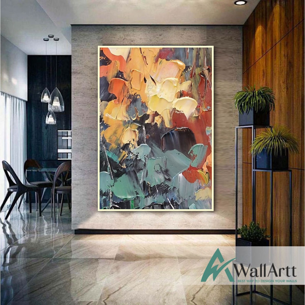 Abstract Autumn 3d Heavy Textured Partial Oil Painting