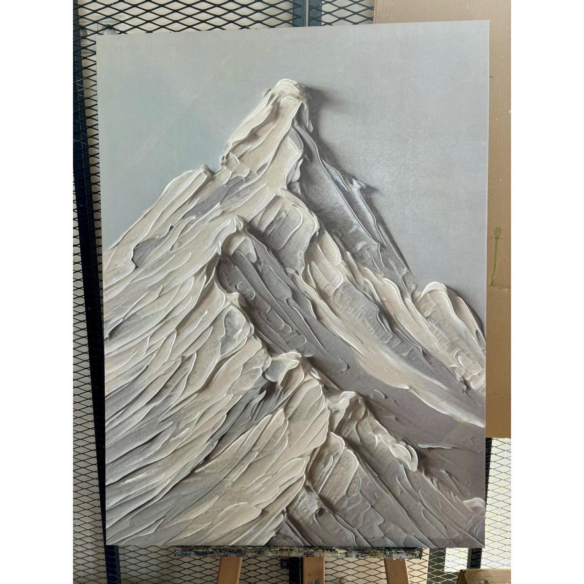 Snowy Mountains 3d Heavy Textured Partial Oil Painting