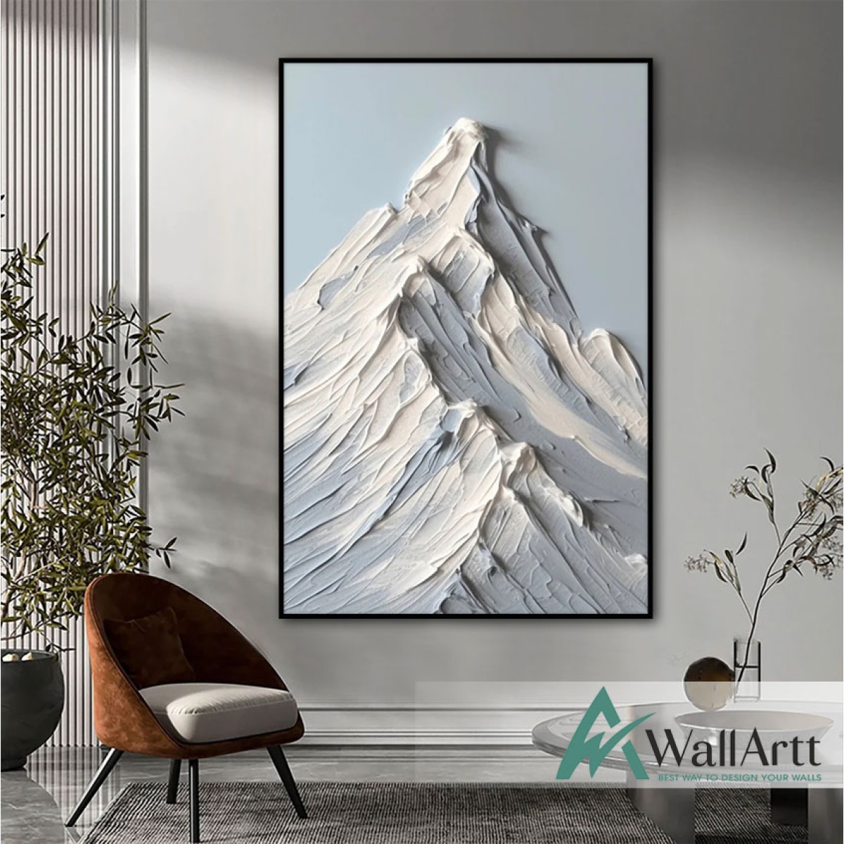 Snowy Mountains 3d Heavy Textured Partial Oil Painting