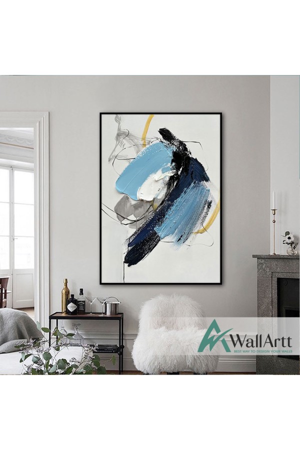 Tones of Blue II 3D Heavy Textured Partial Oil Painting