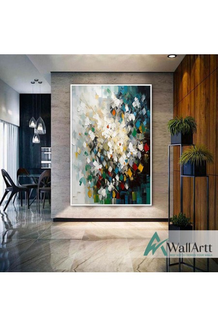 Abstract Confetti 3d Heavy Textured Partial Oil Painting