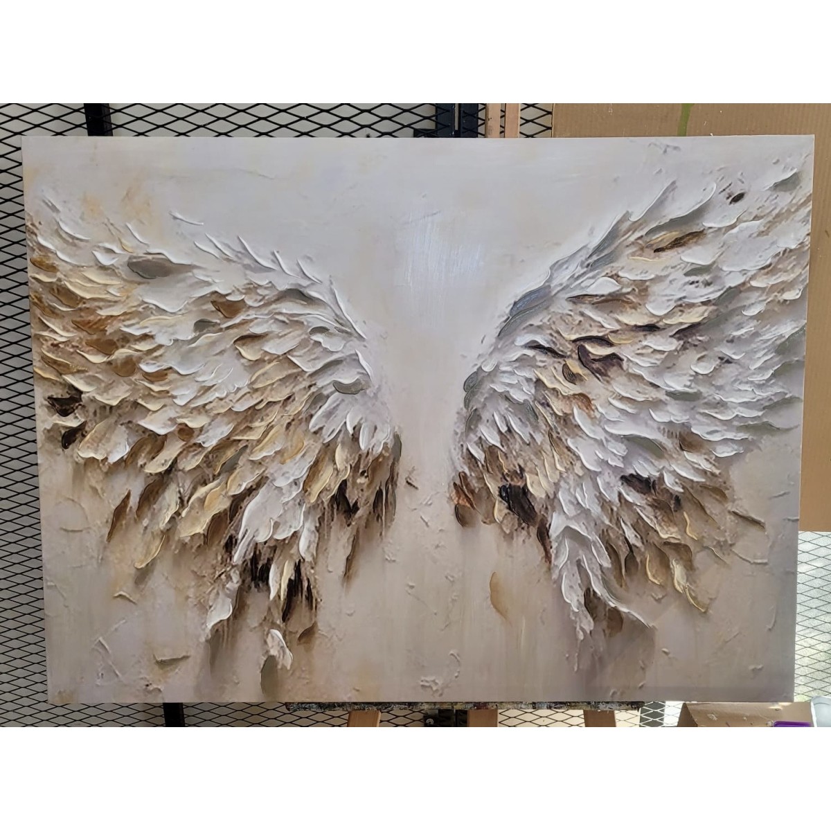 Abstract Wings 3D Heavy Textured Partial Oil Painting