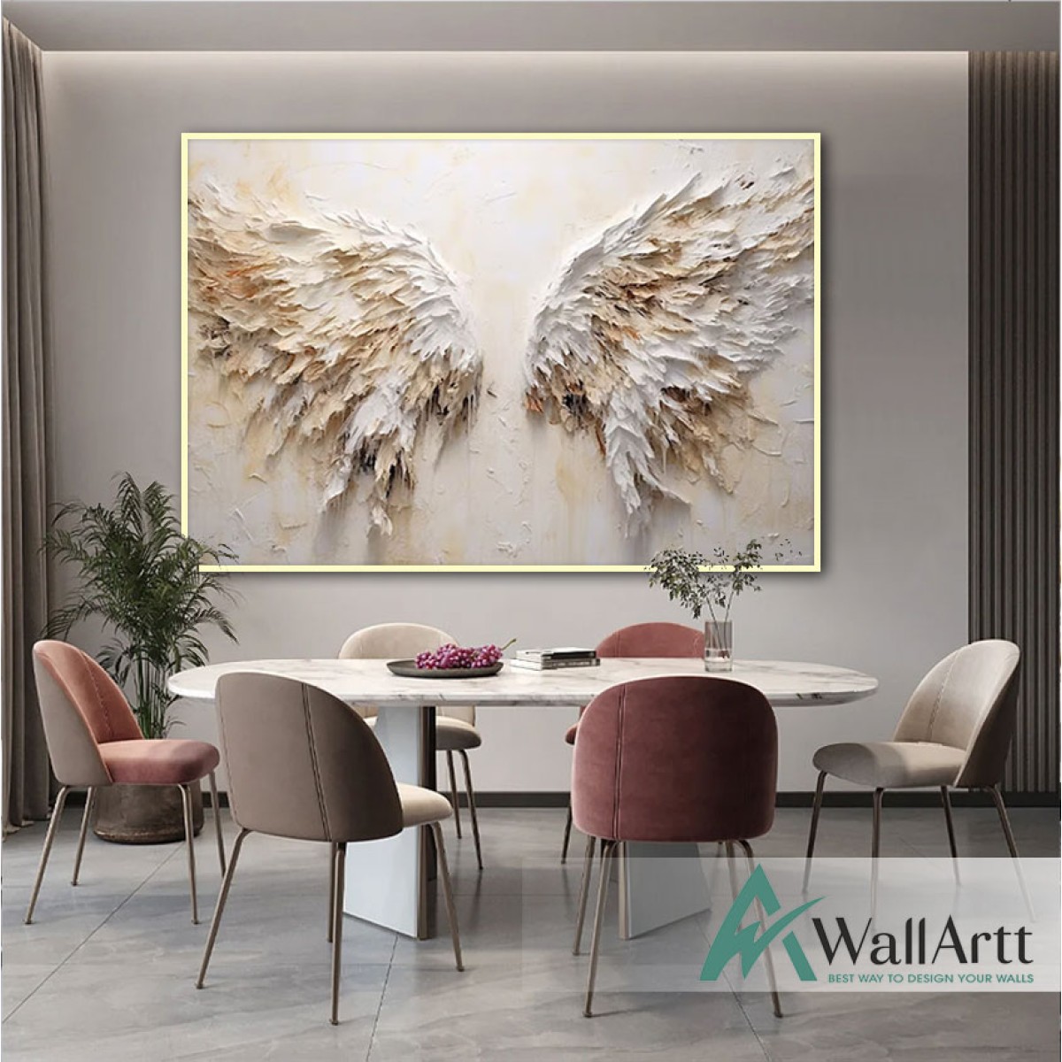 Abstract Wings 3D Heavy Textured Partial Oil Painting