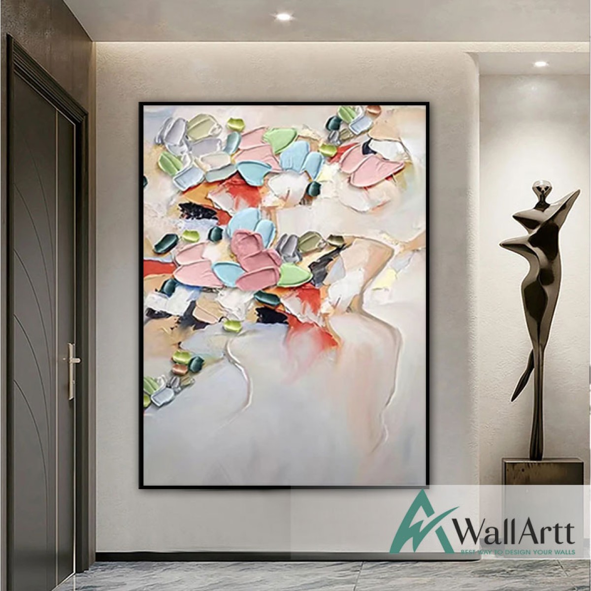 Abstract Color Pieces II 3d Heavy Textured Partial Oil Painting