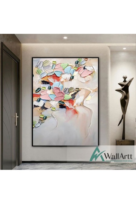 Abstract Color Pieces II 3d Heavy Textured Partial Oil Painting