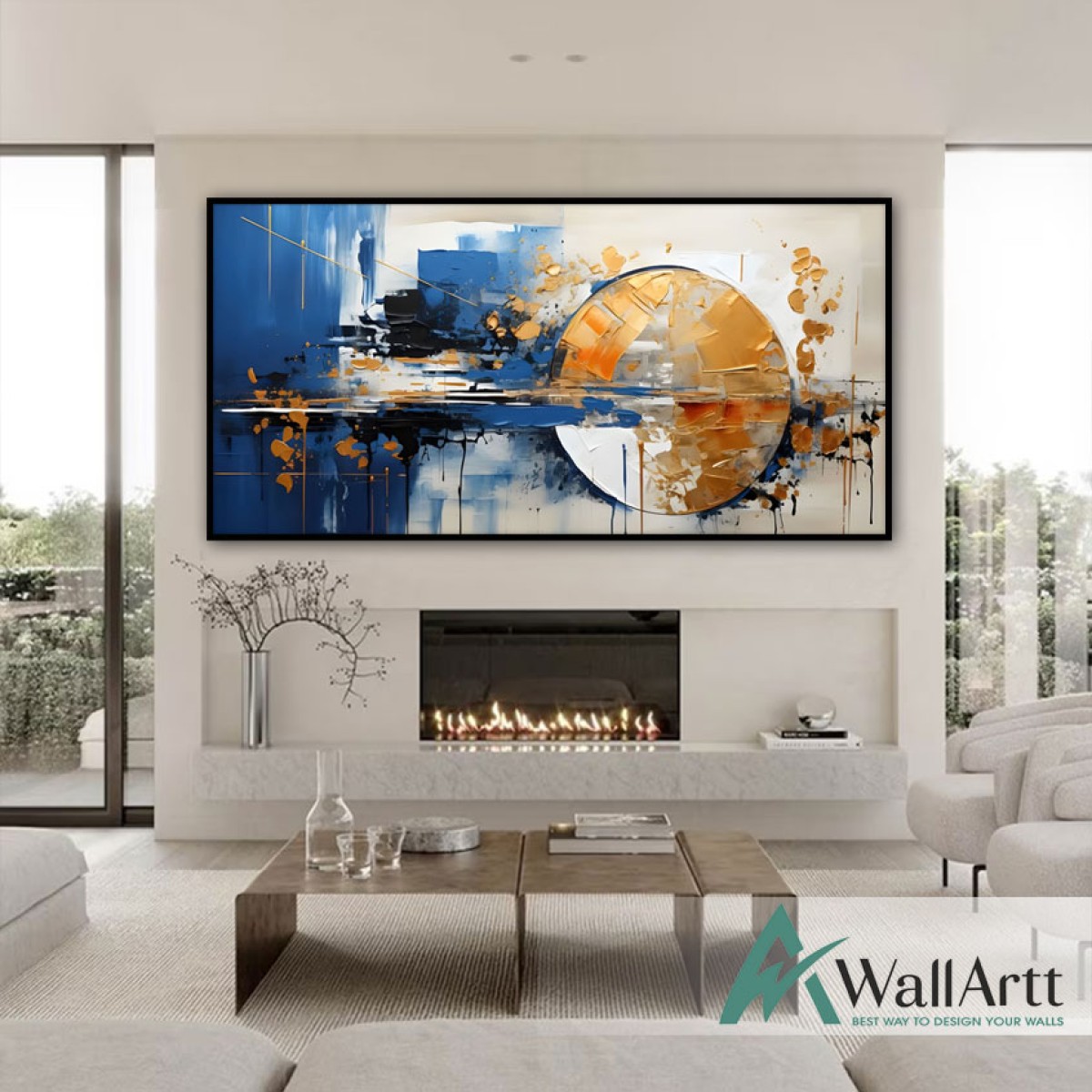 Abstract Orange Earth 3d Heavy Textured Partial Oil Painting