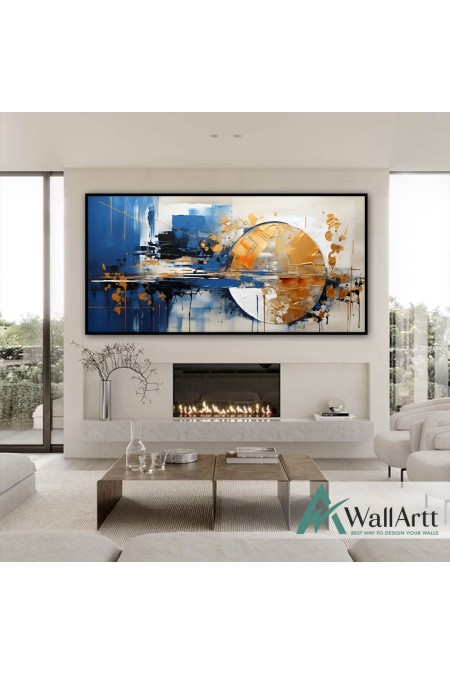 Abstract Orange Earth 3d Heavy Textured Partial Oil Painting