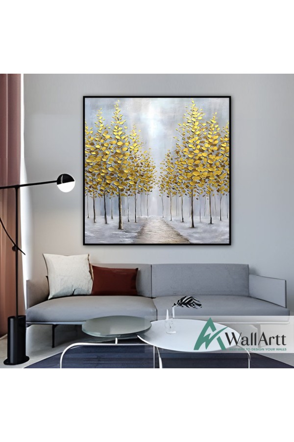 Gold Trees II 3d Heavy Textured Partial Oil Painting