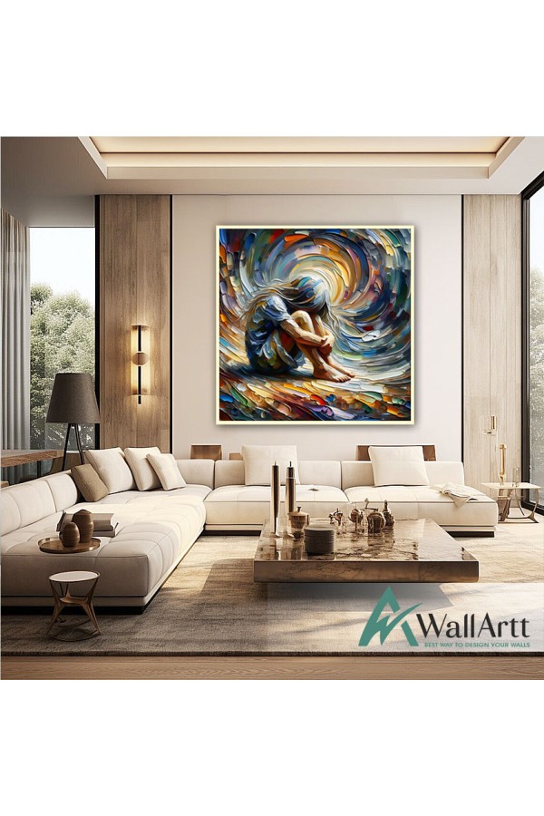 Child's Dream 3D Heavy Textured Partial Oil Painting - Wall Art