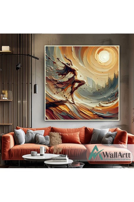 Sun Dance 3D Heavy Textured Partial Oil Painting - Wall Art