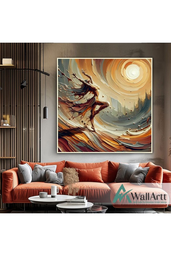 Sun Dance 3D Heavy Textured Partial Oil Painting - Wall Art