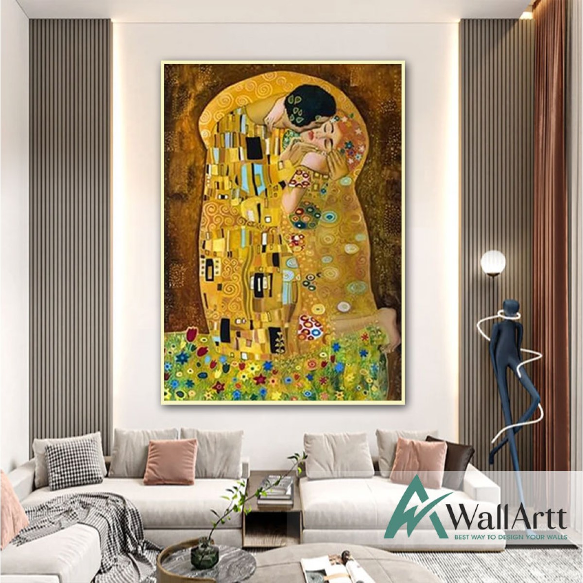 Gustav Klimt The Kiss Textured Partial Oil Painting