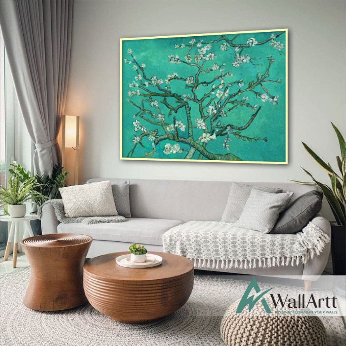 Van Gogh Almond Blossoms Textured Partial Oil Painting