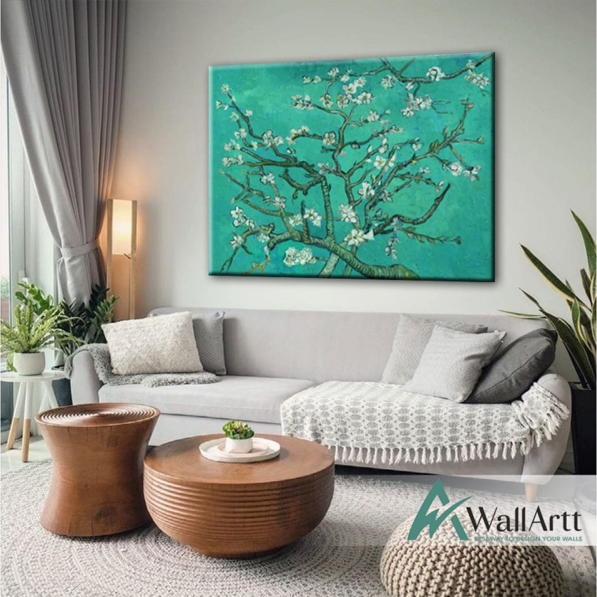 Van Gogh Almond Blossoms Textured Partial Oil Painting