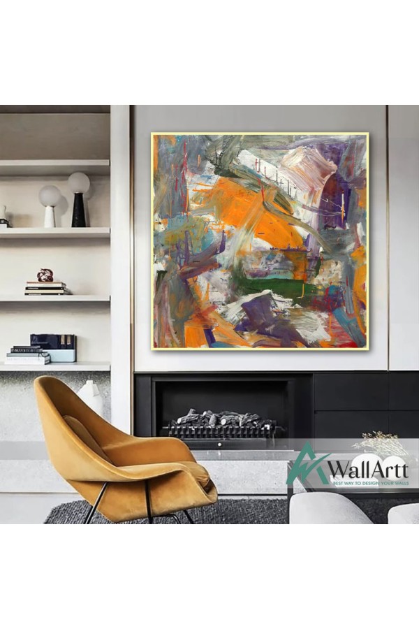 Orange Beauty Abstract Textured Partial Oil Painting