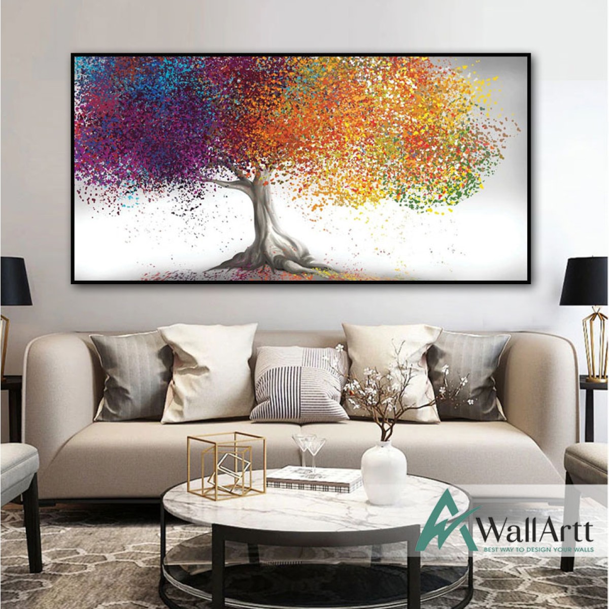Abstract Colorful Tree II Textured Partial Oil Painting