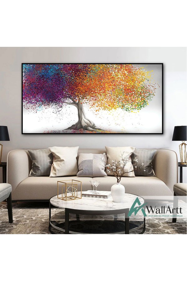 Abstract Colorful Tree II Textured Partial Oil Painting