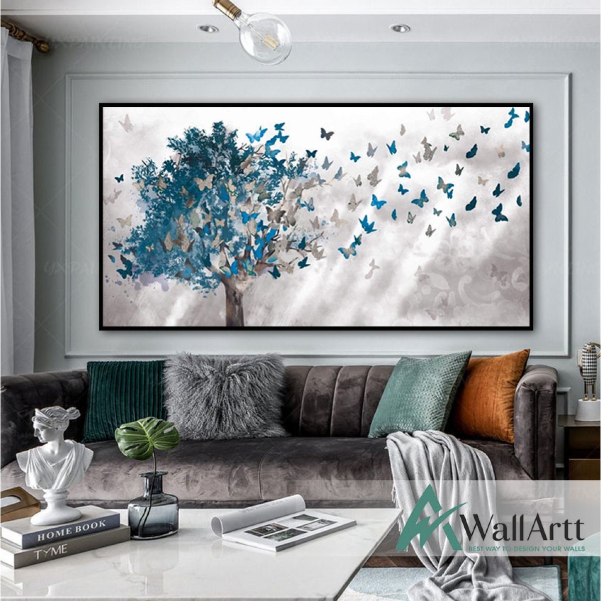 Abstract Butterfly Leaves Textured Partial Oil Painting