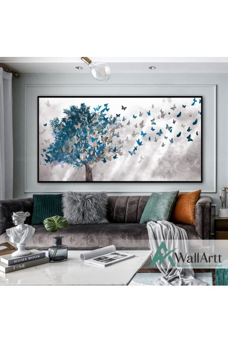 Abstract Butterfly Leaves Textured Partial Oil Painting