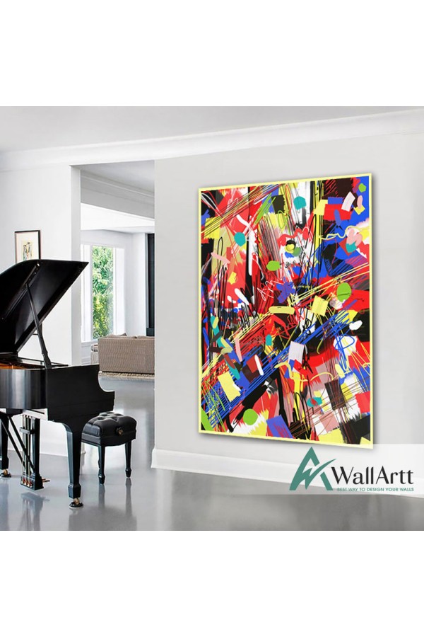 Dance of Colors Soyut Textured Partial Oil Painting