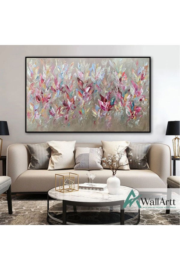 Abstract Flower Field Textured Partial Oil Painting