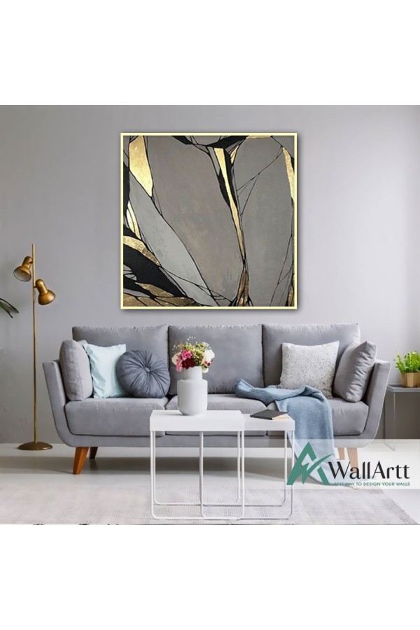 Gold Abstract II Textured Partial Oil Painting