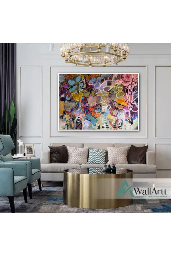 Flowers Abstract Textured Partial Oil Painting