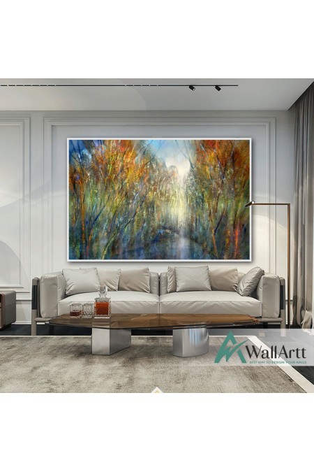 Abstract Forest Path II Textured Partial Oil Painting