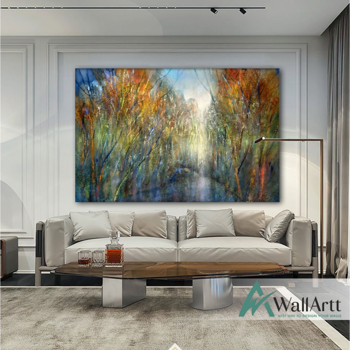 Abstract Forest Path II Textured Partial Oil Painting