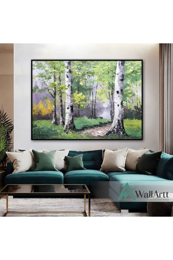 Forest Path Textured Partial Oil Painting
