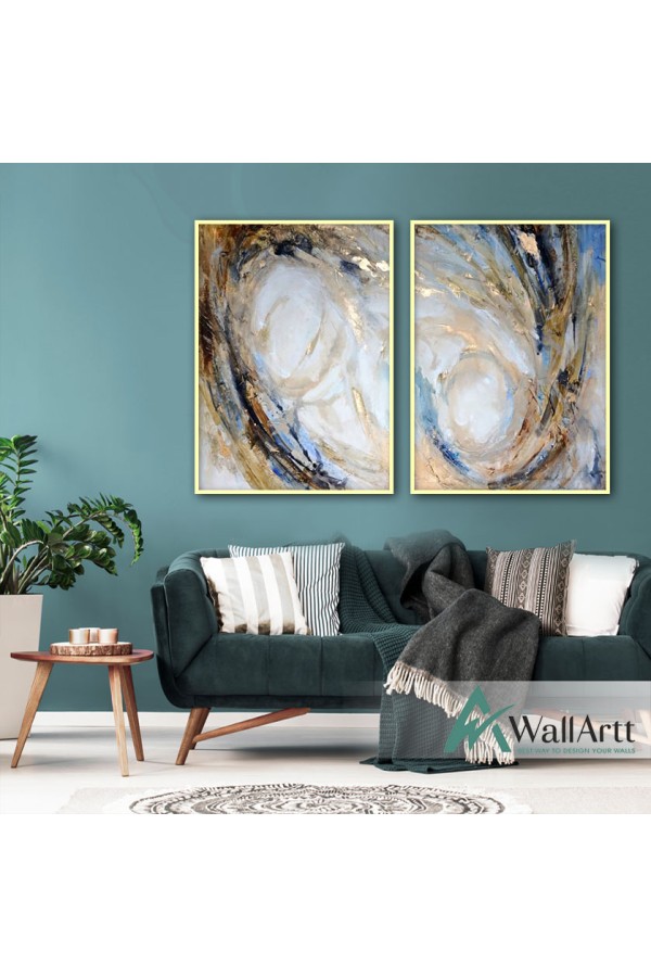 Golden Tornado 2 Piece Textured Partial Oil Painting