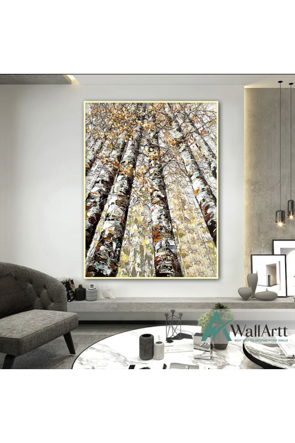 Trees in Fall II Textured Partial Oil Painting