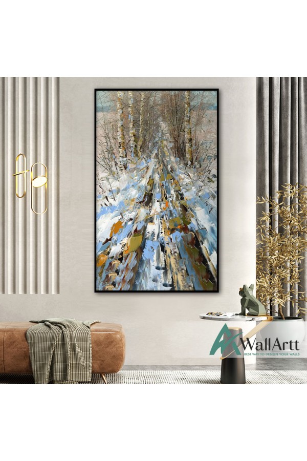 Forest Path Textured Partial Oil Painting