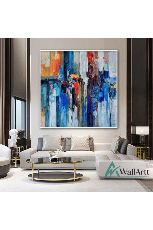 Beauty of Blue II Textured Partial Oil Painting