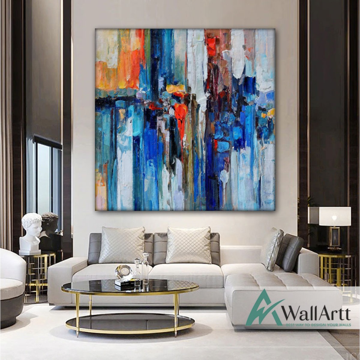 Beauty of Blue II Textured Partial Oil Painting