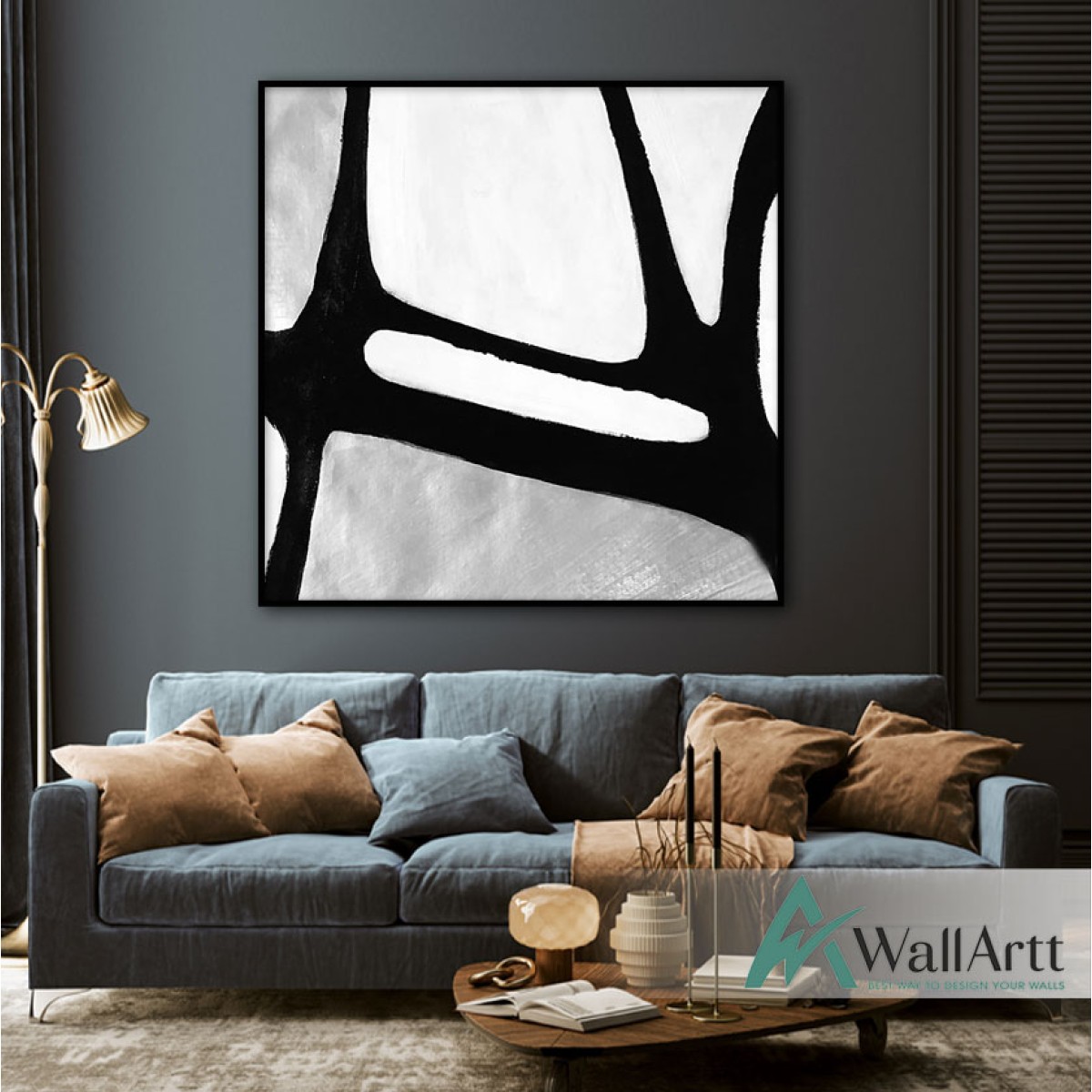 White n Black Abstract I Textured Partial Oil Painting