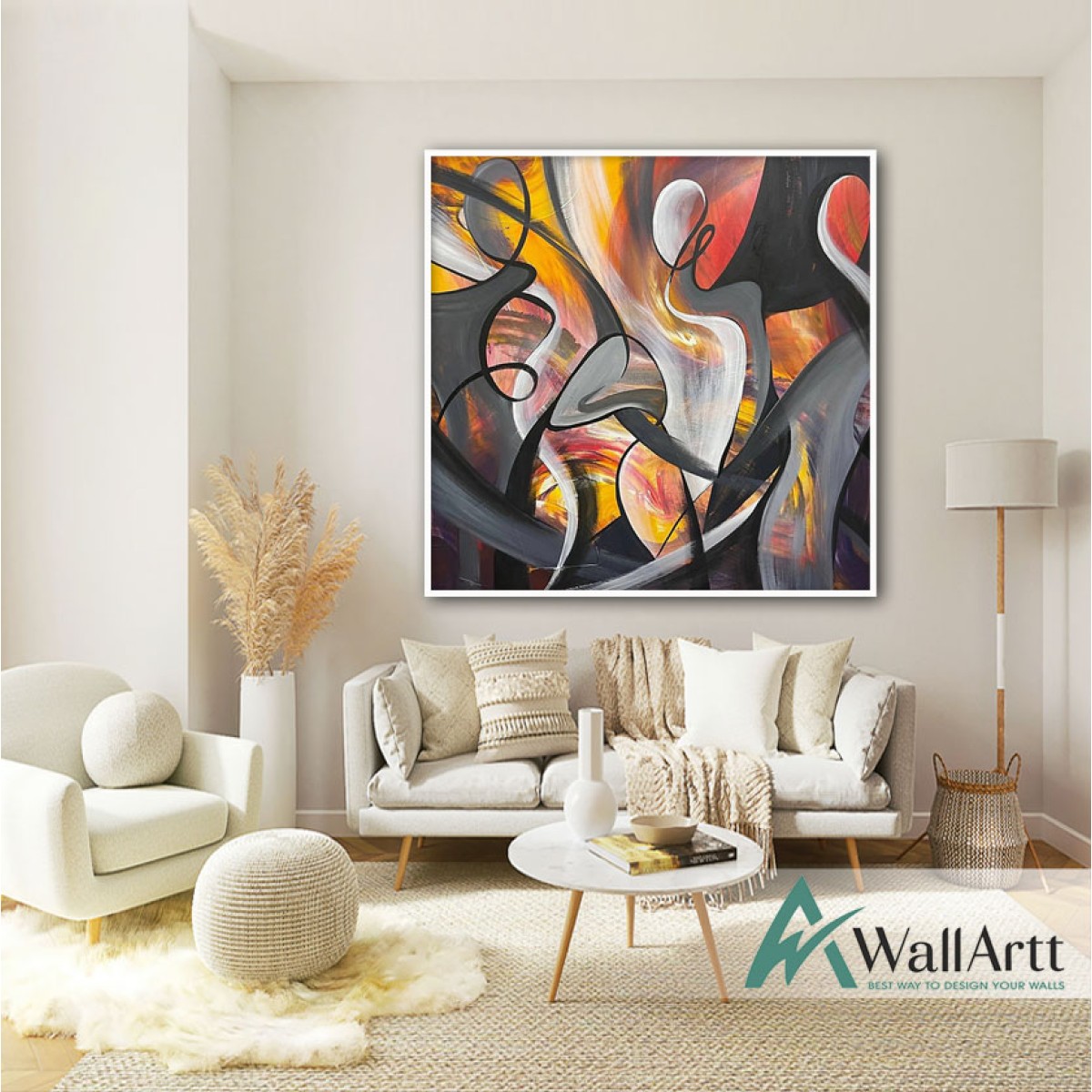 Secret Dancer Abstract Textured Partial Oil Painting