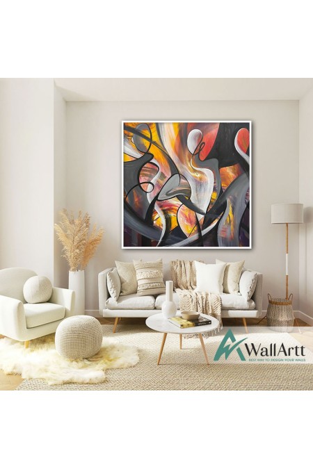 Secret Dancer Abstract Textured Partial Oil Painting