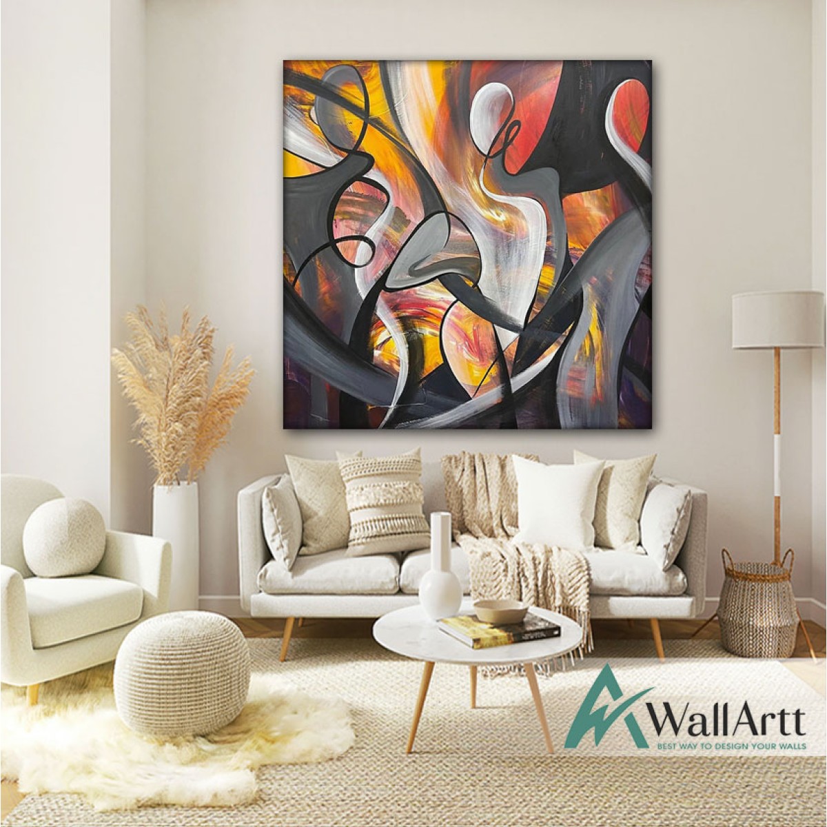 Secret Dancer Abstract Textured Partial Oil Painting